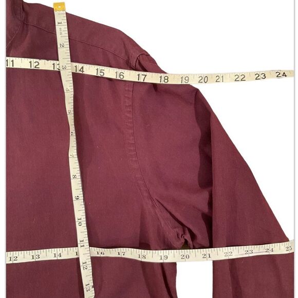 Michael Kors Women’s Burgundy Button Down Collared Long Sleeve Blouse Size M - Picture 11 of 14
